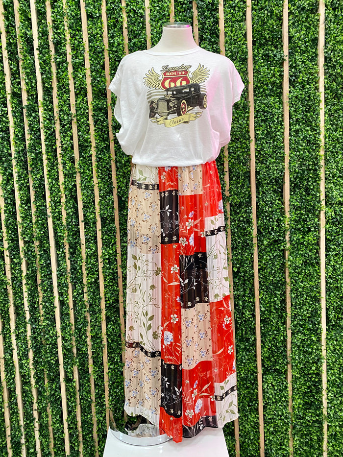 Truck Print Crop Tee