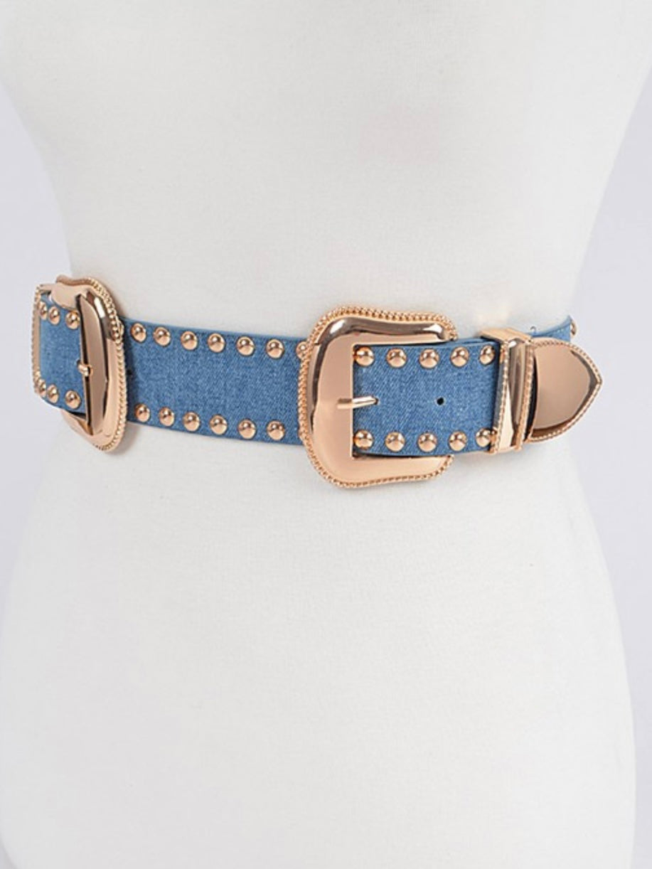 Double Buckle Denim Belt