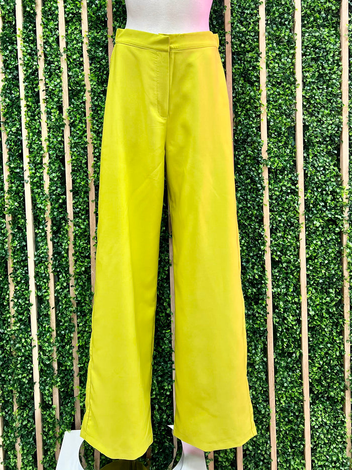Chartreuse Straight Leg Pant