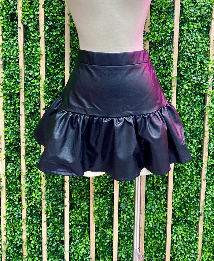 Pleather Skort