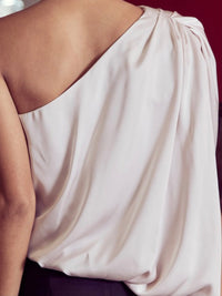 Satin Draped One Shoulder Top