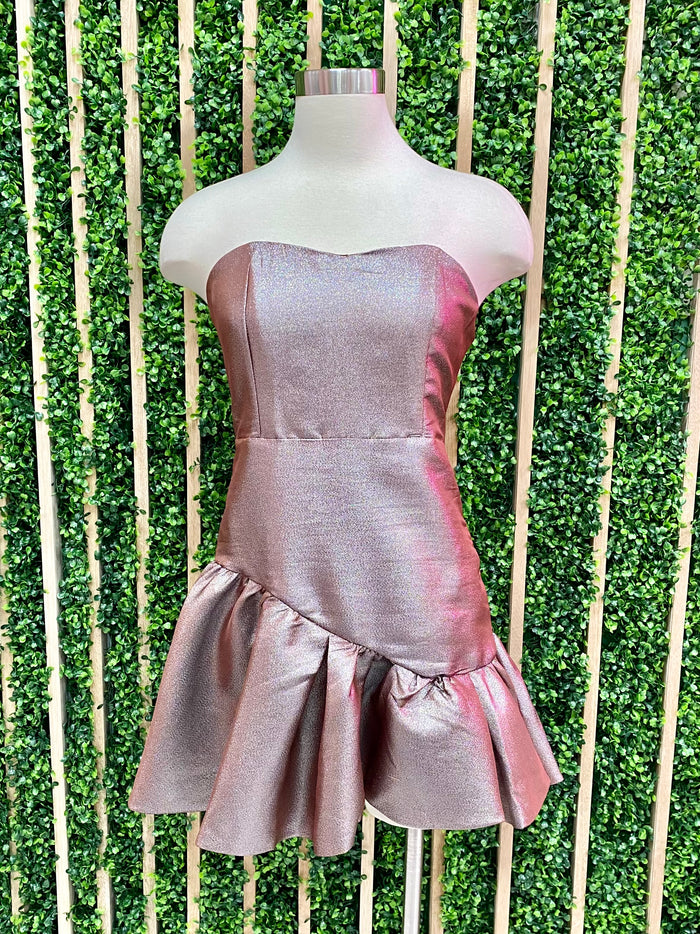 Strapless Tiered Mini Dress