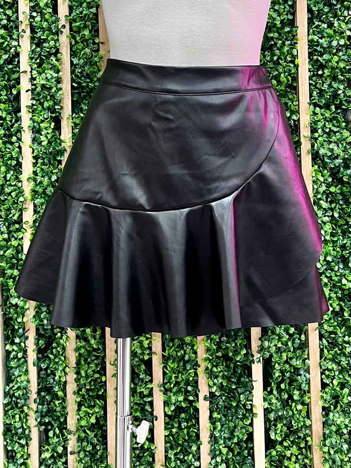 Black Pleather Skort