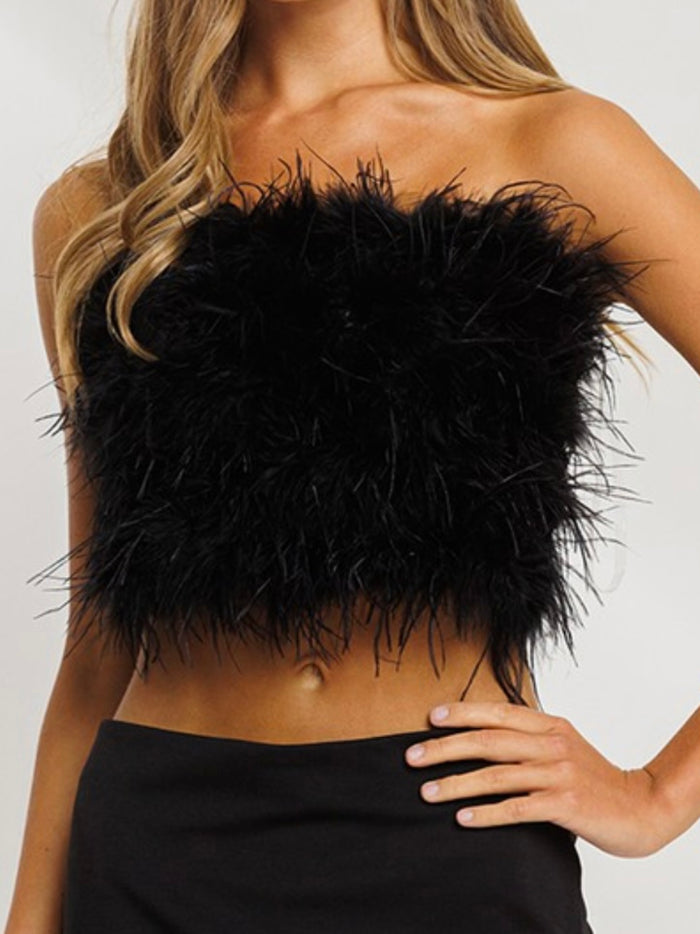 Strapless Feather Top
