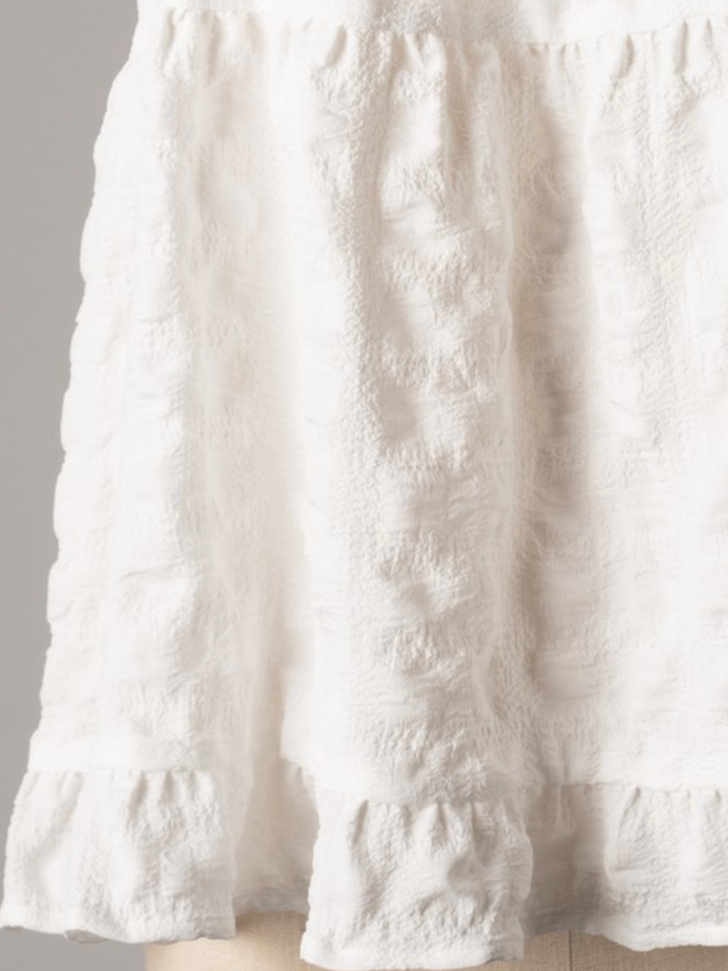 White Short Sleeve Tiered Top