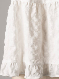White Short Sleeve Tiered Top