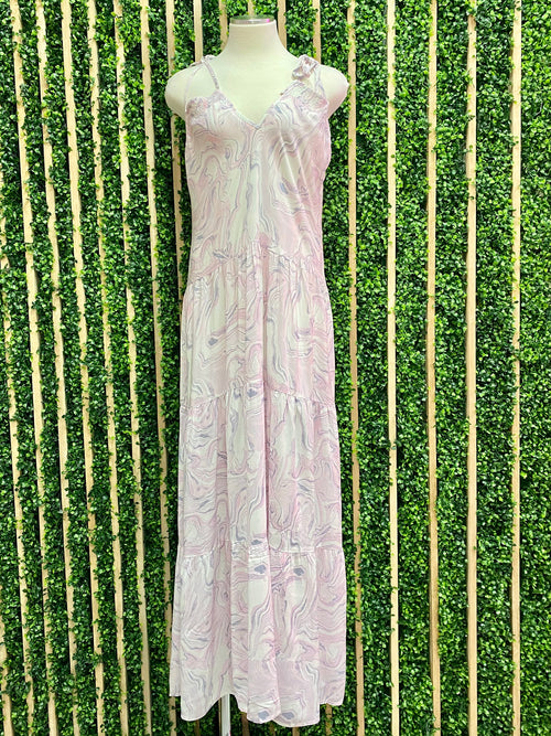 Exquisite Pink Marble Maxi Dress