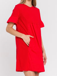 Flutter Sleeve Short Unique Basic Dress