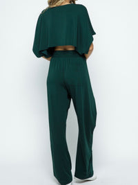 Hunter Green Cropped Top and Palazzo Set