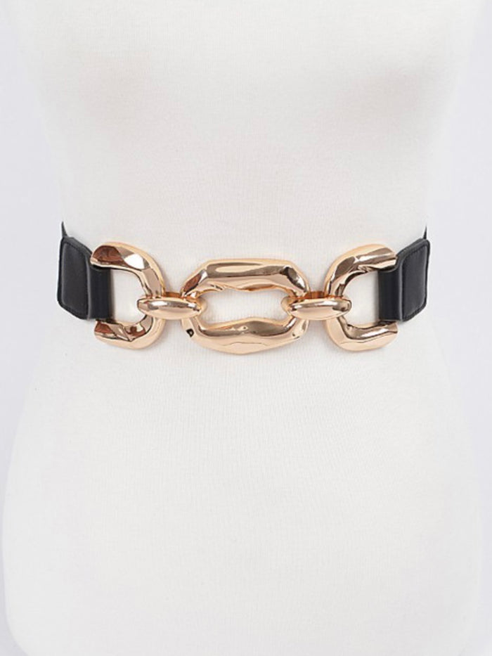Hammered Buckle Elastic Belt