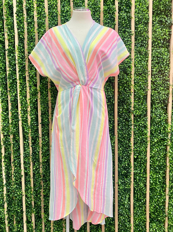 Neon Striped hi Lo Resort Maxi