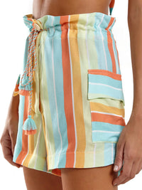 Pastel Neon Striped Short