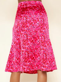 Pink Floral Midi Skirt