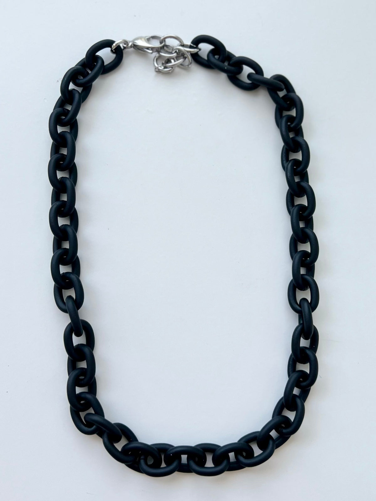 Black Enamel Link Necklace