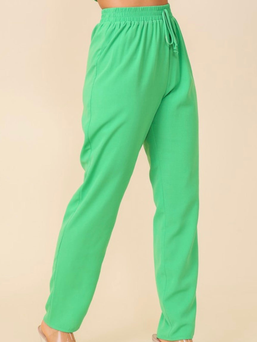 Elastic High Waisted Pants