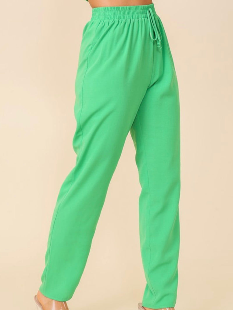 Elastic High Waisted Pants