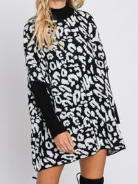 Black Spotted Sweater Dress