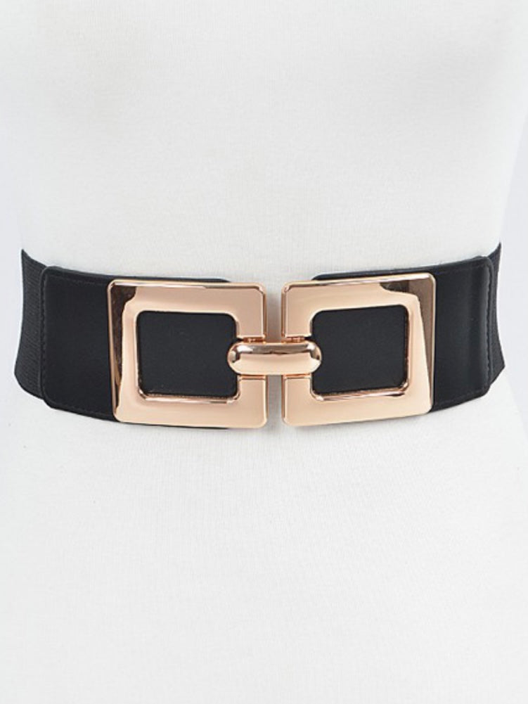 Double Square Buckle Elastic Belt