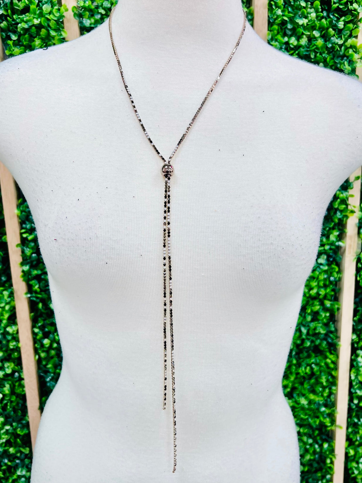 Long Crystal Adjustable Lariat