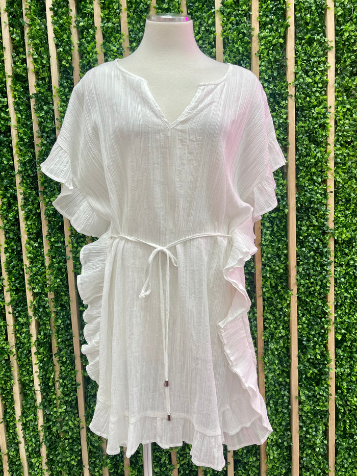 Textured Ruffle Poncho