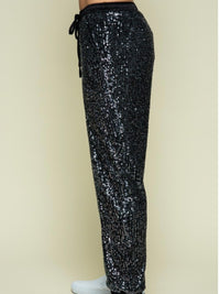 Charcoal Black Sequin Jogger