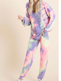 Bright Tie Dye Hoodie Loungewear Set