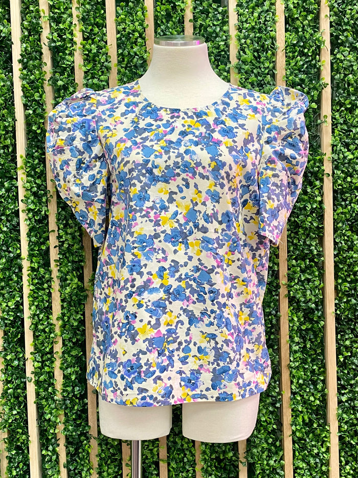 Blue Lilac Floral Blouse