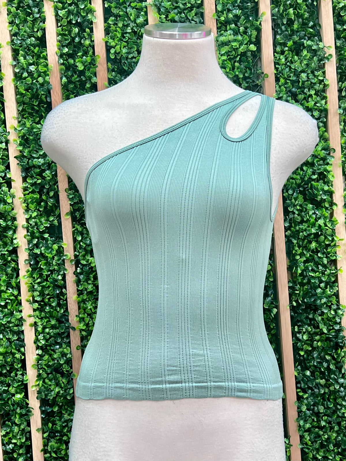 One Shoulder Keyhole Crop Top
