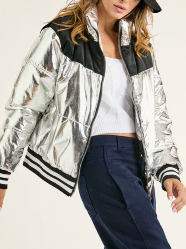 Day Dream SiLver Puffer Jacket
