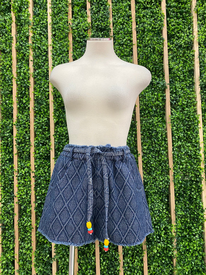 Jacquard Denim Short Pant