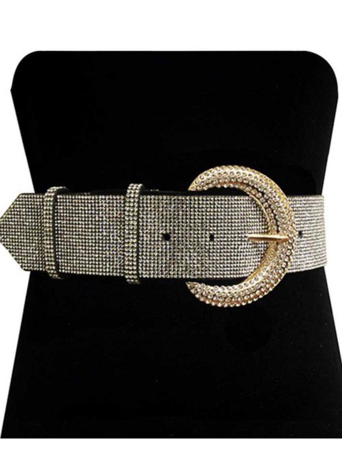 Gold Rhinestone Buckle Belt