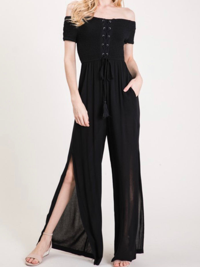 Black Off Shoulder Jumpsuit