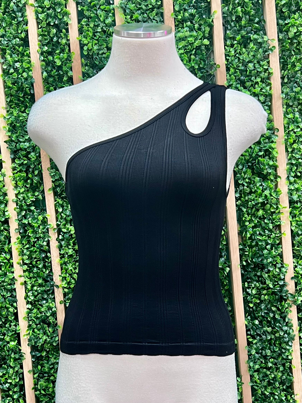 One Shoulder Keyhole Crop Top