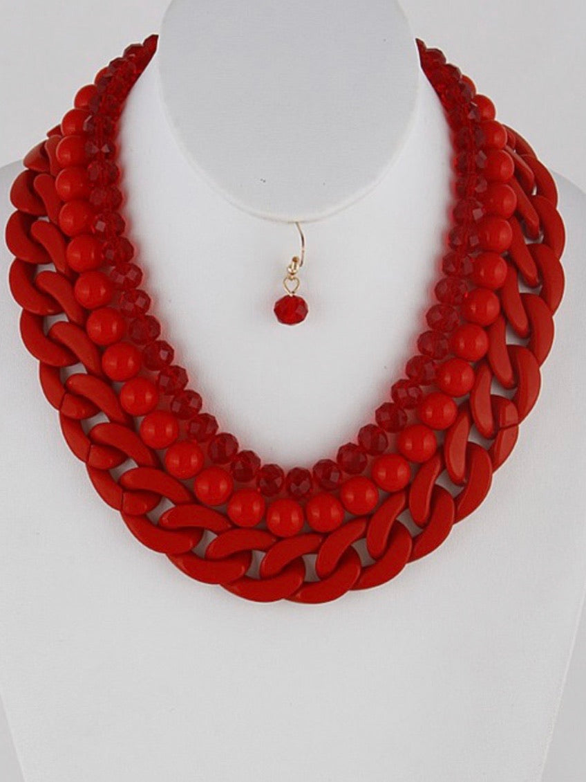 Bead and Chains Layer necklace