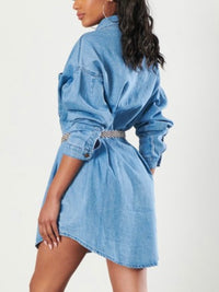 Medium Wash Fitted Denim Dress