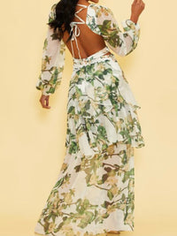 Mint Floral Cutout Maxi