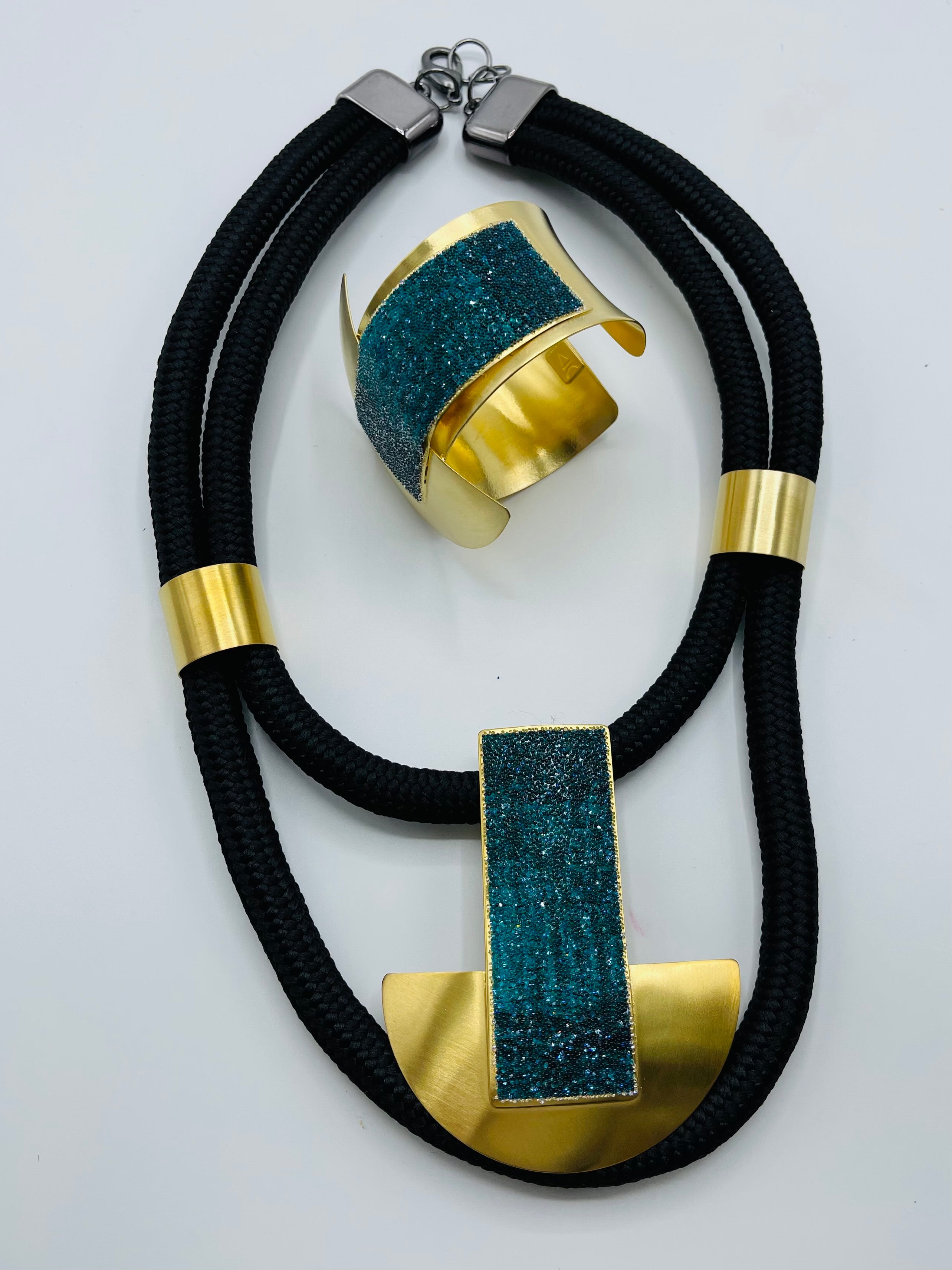 Katerina Emerald Rectangle Necklace