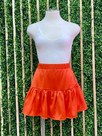 Satin Finish Ruffled Skort