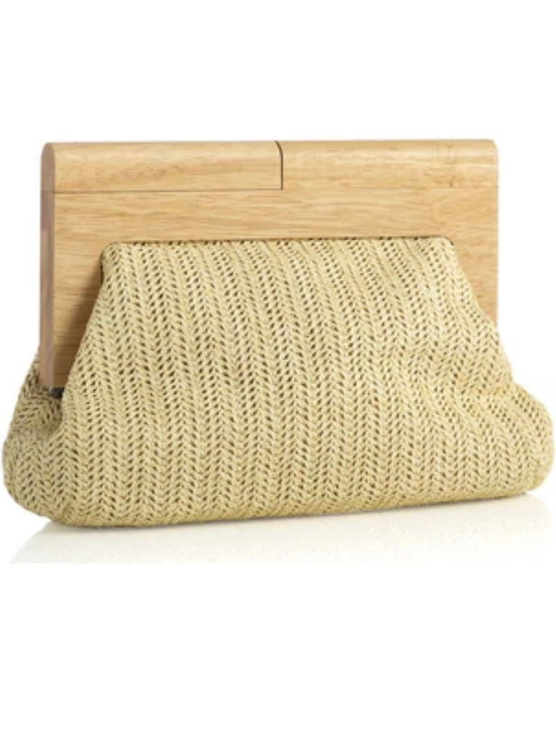 Delicate Ivory Straw Clutch