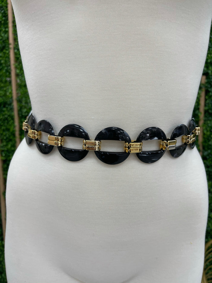 Black Marble Acrylic Links Belt