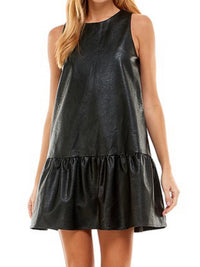 Pleather Drop Waist Dress