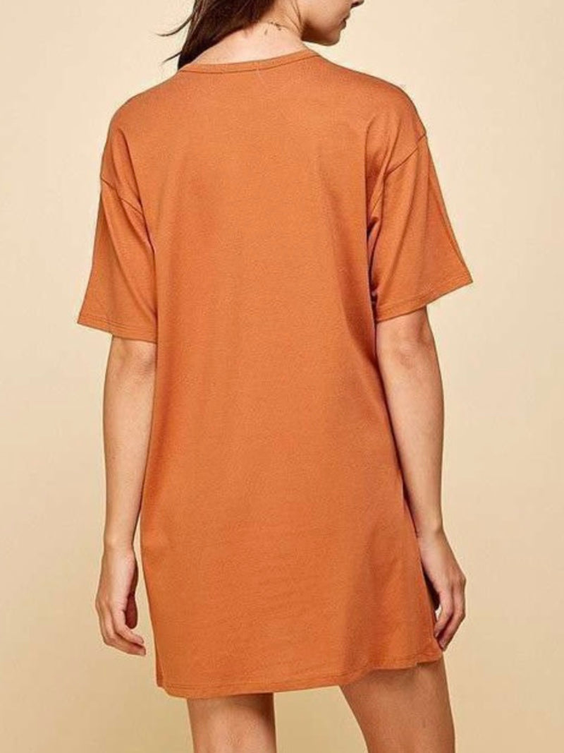 Side Slit T Shirt Dress