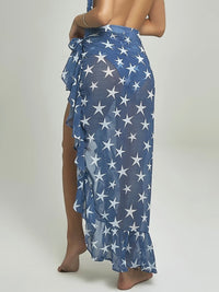 Denim Star Wrap Skirt