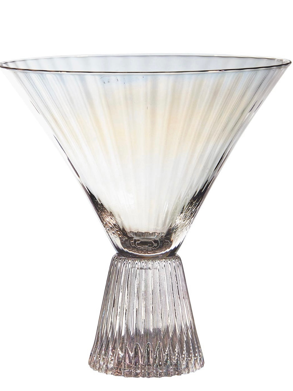 Iridescent Beveled Margarita / Martini Coupe Glass