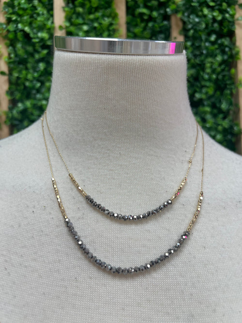 Delicate Crystal Double Necklace