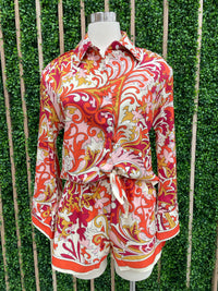 Orange Paisley Blouse