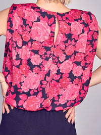 Rose Print Padded Top