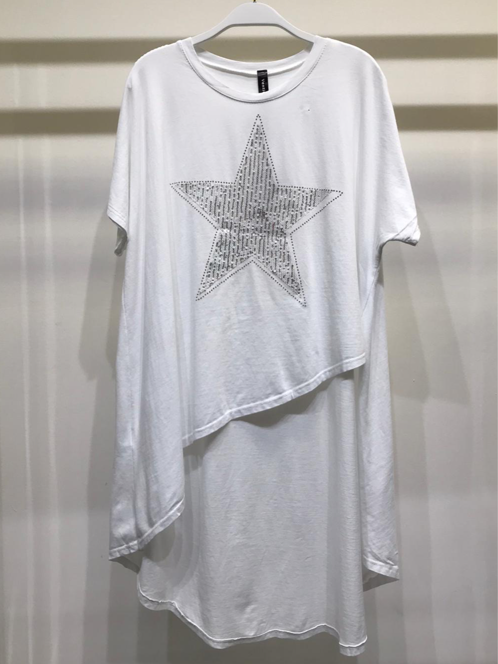 Sequin Star Asymmetrical Top