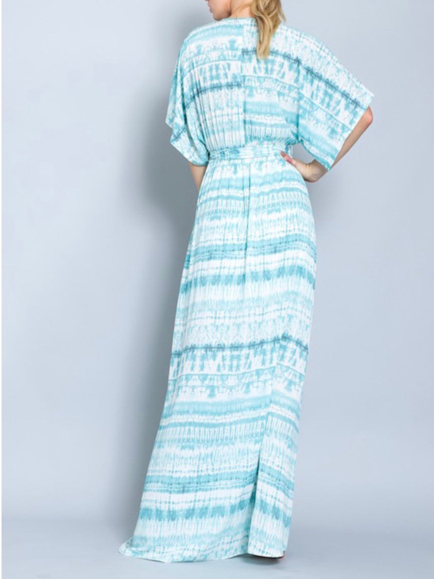 Sea Blue Kimono Maxi