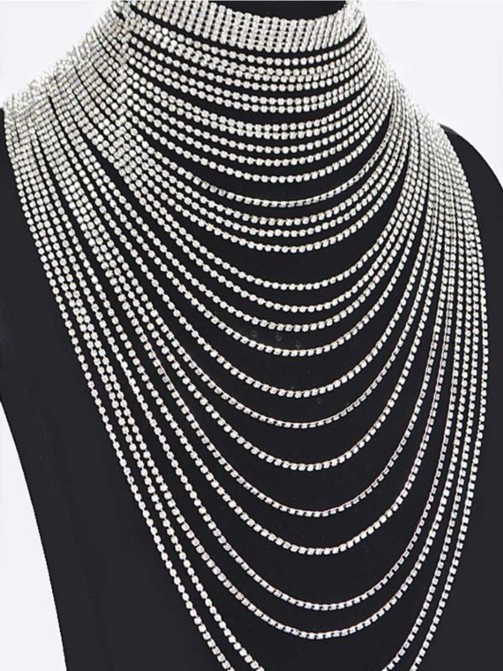 Multi Layered Rhinestone Necklace